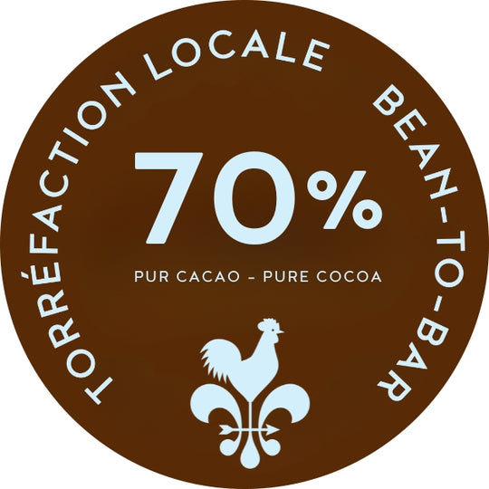 Pastilles Chocolat noir Bassan torréfié au Québec. ''Bean-to-bar''