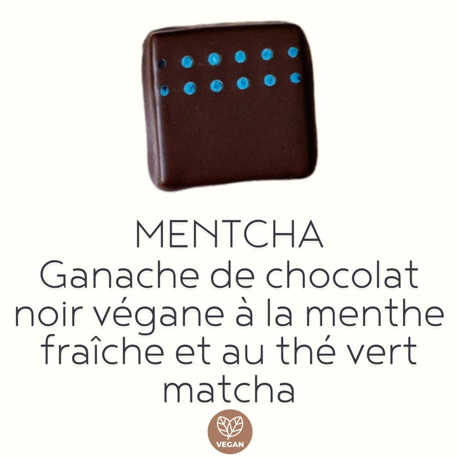 Boîte de 6 chocolats fins artisanaux VÉGANES