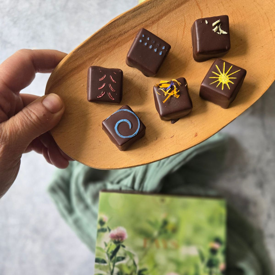 Boîte de 6 chocolats fins artisanaux VÉGANES