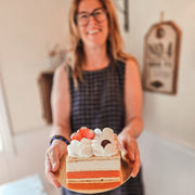 Gâteau à la crème glacée et sorbet artisanal