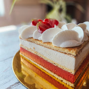 Gâteau à la crème glacée et sorbet artisanal