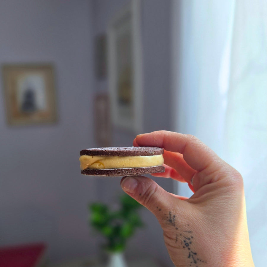 Sandwich creme glacee caramel