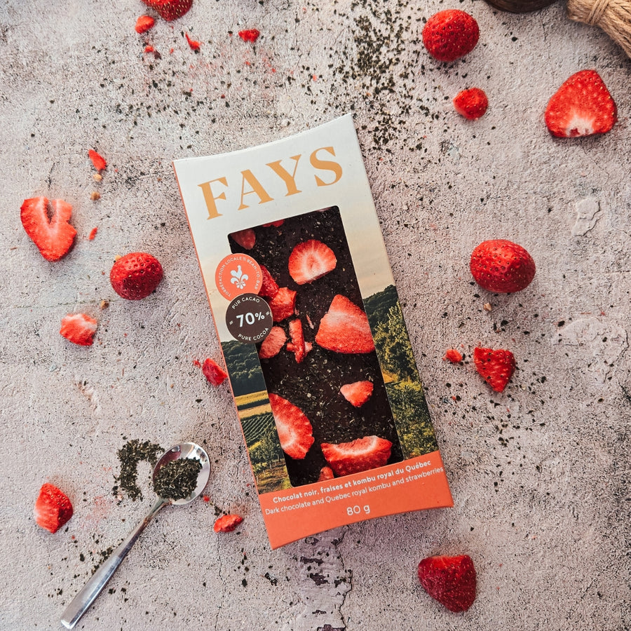 Chocolat fait au Québec fraises et algues