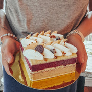 Gâteau à la crème glacée et sorbet artisanal