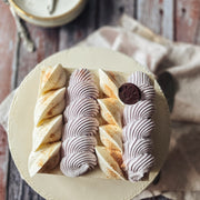 Gâteau à la crème glacée et sorbet artisanal